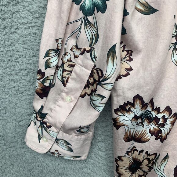 Lauren Ralph Lauren Shirt Womens 3X Pink Floral Button Front Long Sleeve Plus - Picture 11 of 15